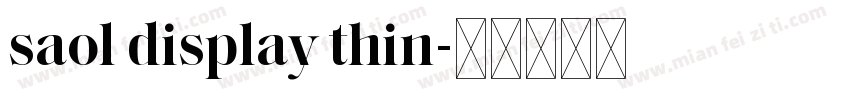 saol display thin字体转换